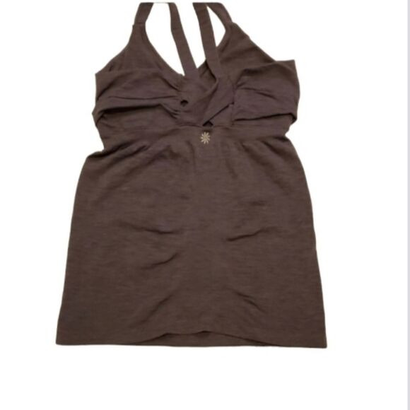 S ATHLETA GRAY Criss-Cross Back yoga exercise Tank Top SMALL - Picture 1 of 3
